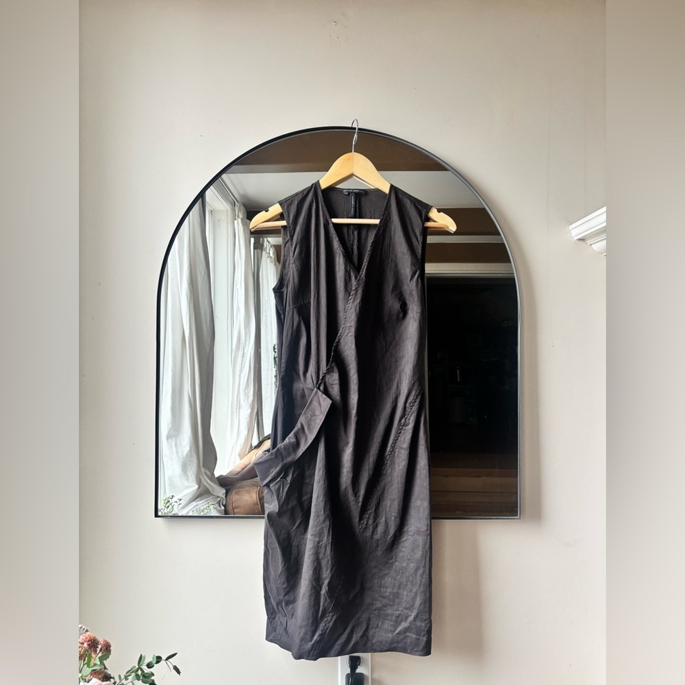 SARAH PACINI | waxed linen midi dress | size 1 - Picture 2 of 5
